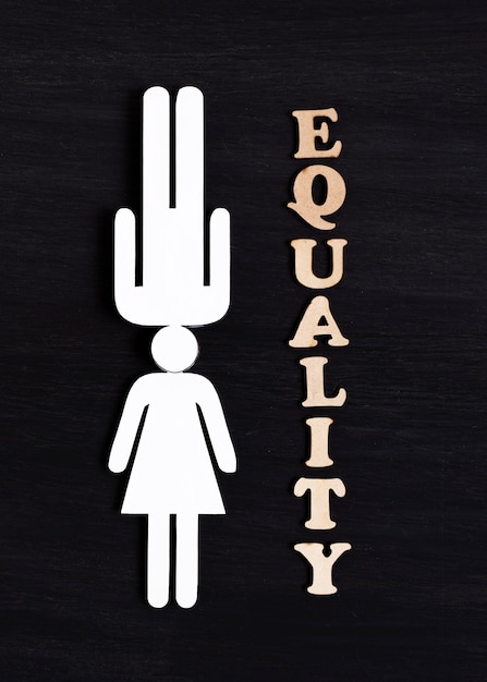 Free photo white woman and man characters equality concept