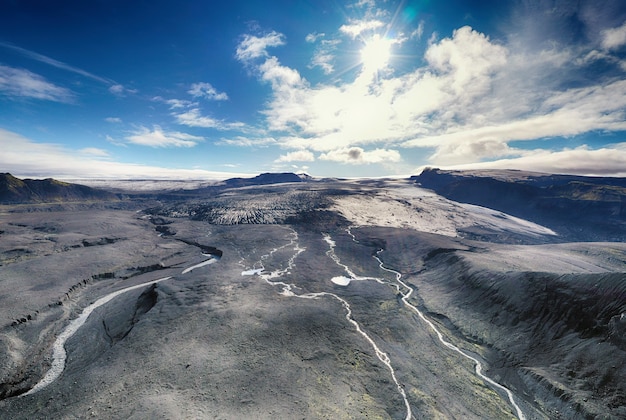 Wide-angle photography of mountain range during daytime