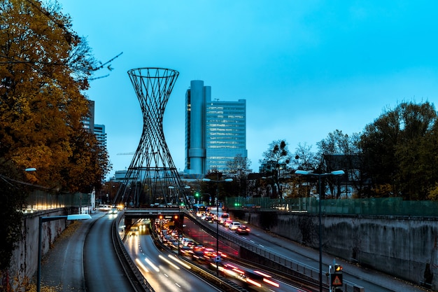 Free Photo wide angle shot of the city of munich during a rush hour