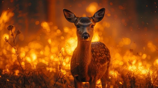 Free photo wild deer in nature