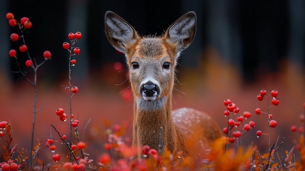 Free photo wild deer in nature