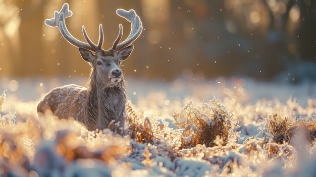 Free Photo wild deer in nature