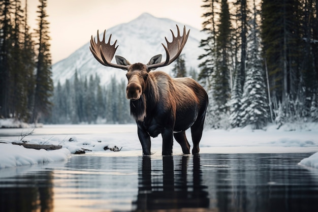 Wild elk in nature