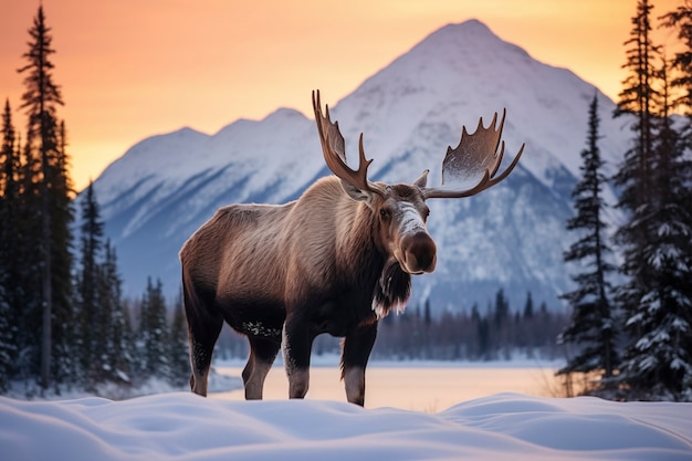 Wild elk in nature