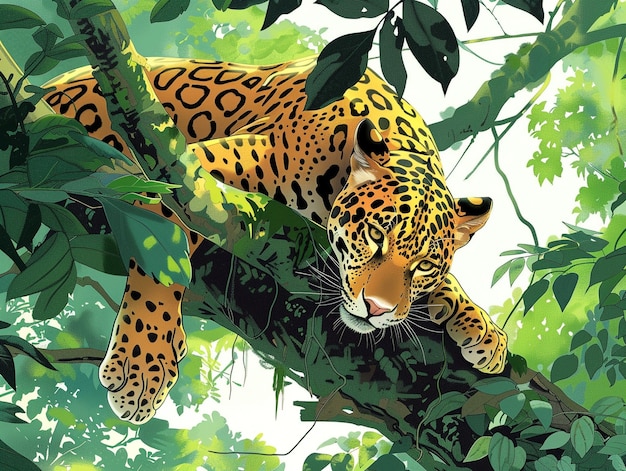 Free photo wild jaguar in the jungle