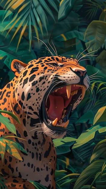 Free photo wild jaguar in the jungle