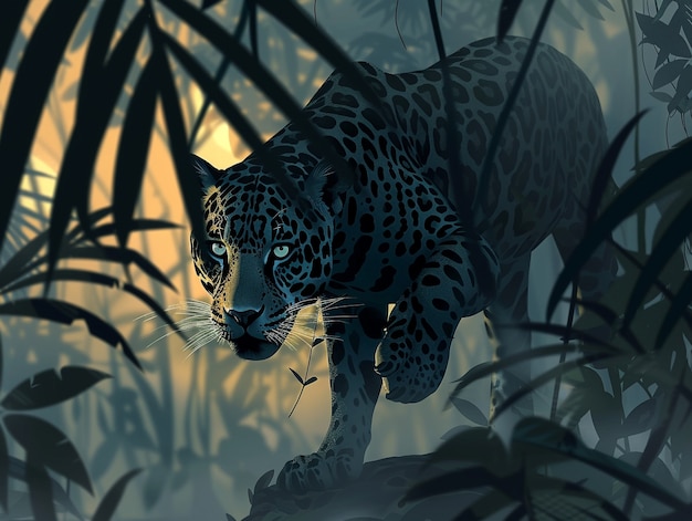 Free photo wild jaguar in the jungle