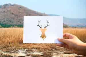 Free photo wild life animal perforated paper moose