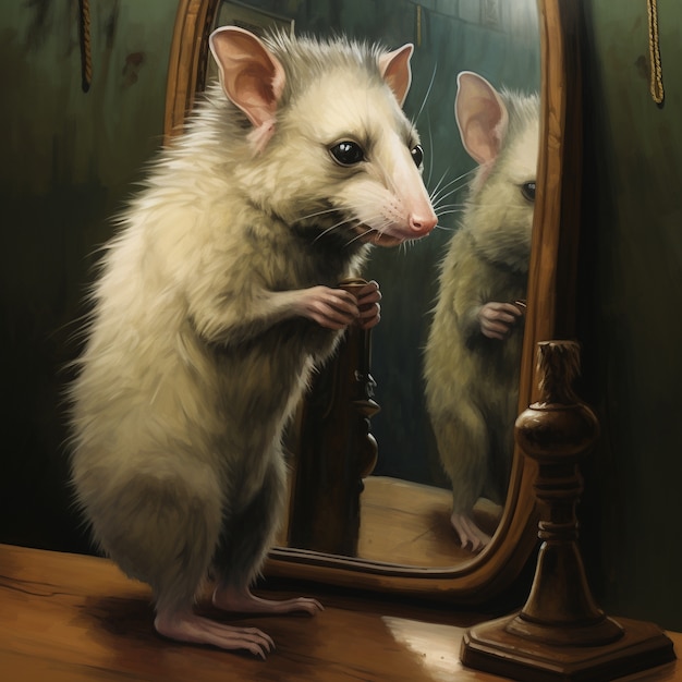 Free photo wild opossum cartoon character