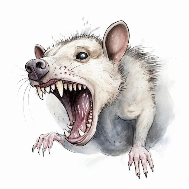 Free Photo wild opossum cartoon character