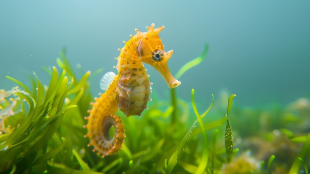 Free Photo wild seahorse animal in oceanic underwater environment