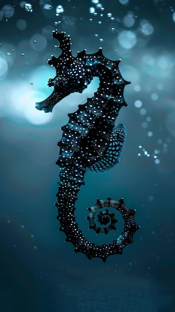 Free photo wild seahorse animal in underwater environment