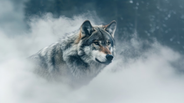 Free Photo wild wolf in nature