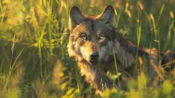 Free photo wild wolf in nature