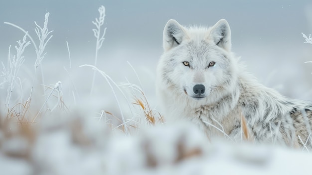 Wild wolf in nature