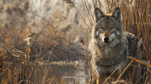 Free photo wild wolf in nature