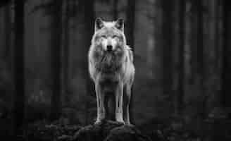 Free photo wild wolf in nature