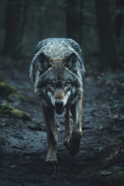 Free Photo wild wolf in nature