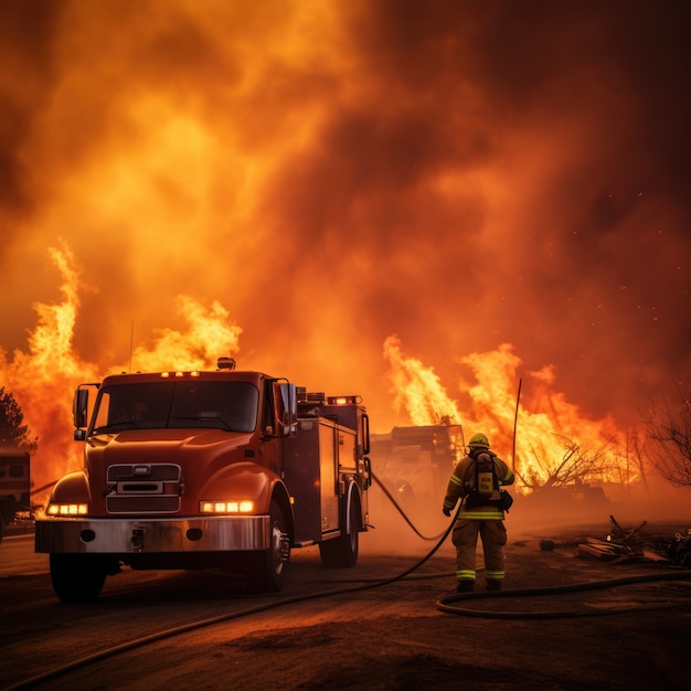 Free photo wildfire and its consequences on  nature