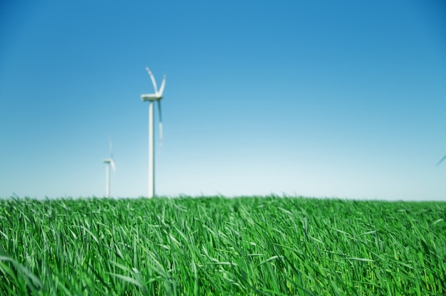 Free photo wind fan in a field