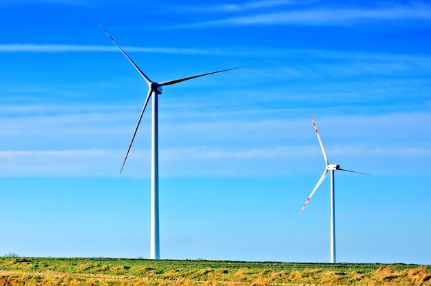 Wind fans with a cloudless day