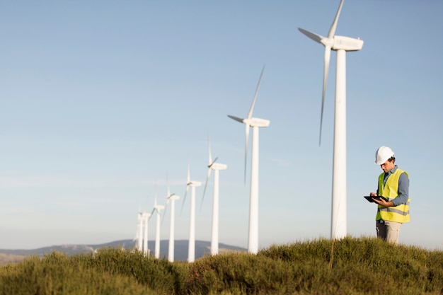 Free photo wind farms fields