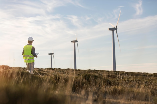 Free photo wind farms fields