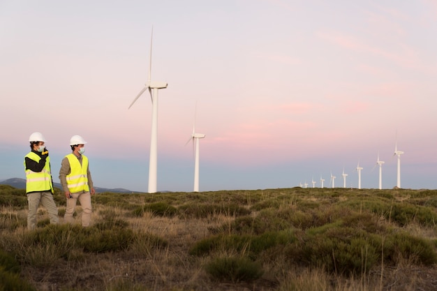 Free photo wind farms fields