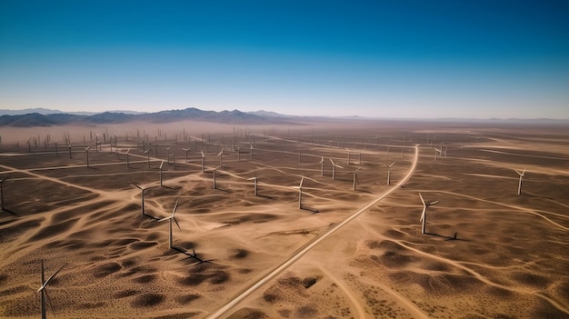 Free photo wind park desert landscape background