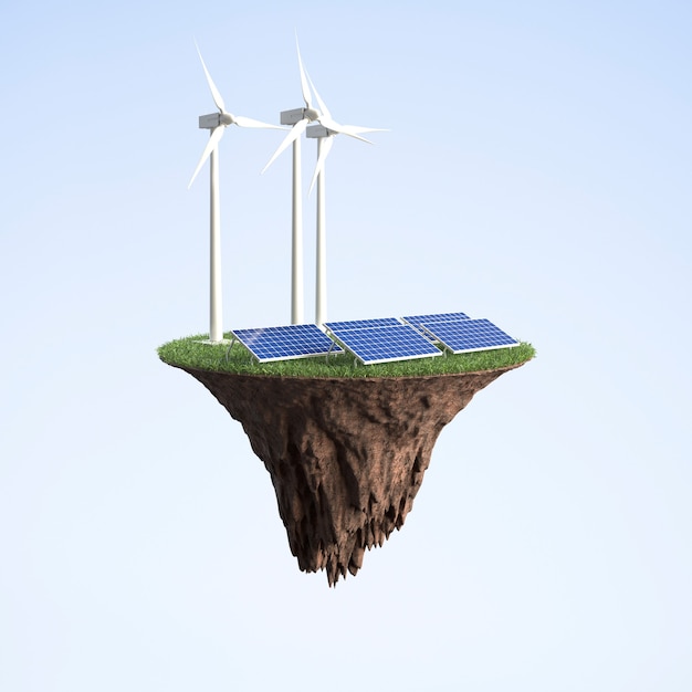 Free Photo wind power and solar energy