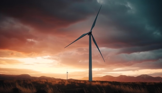 Free Photo wind turbines turning powering sustainable energy landscape generated by ai