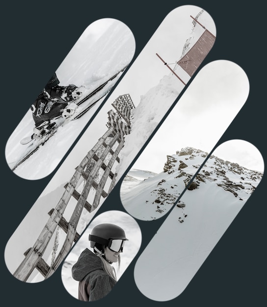 Winter sports collage design