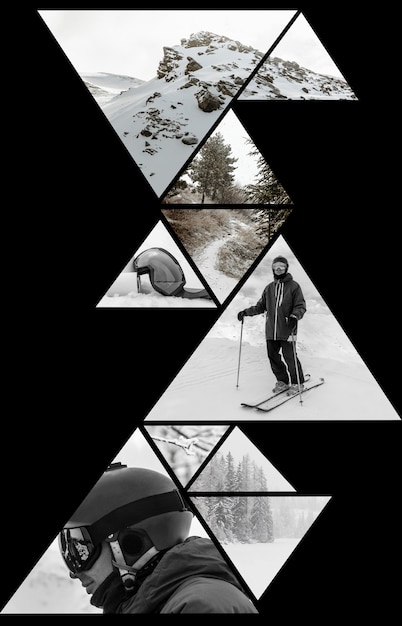 Winter sports collage design