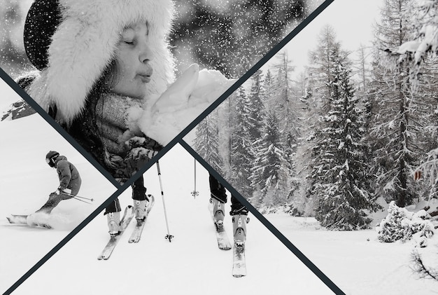 Free Photo winter sports collage design