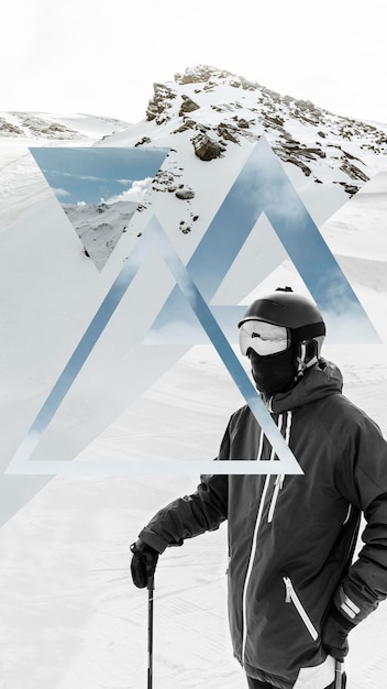 Free photo winter sports collage design