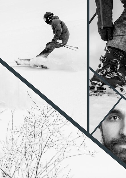 Winter sports collage design