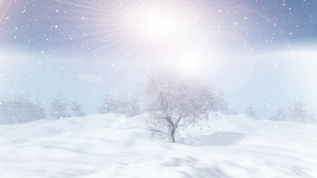 Free photo winter tree landscape