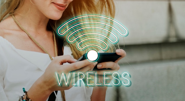 Free photo wireless internet wifi icon concept