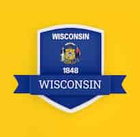 Free photo wisconsin flag with banner