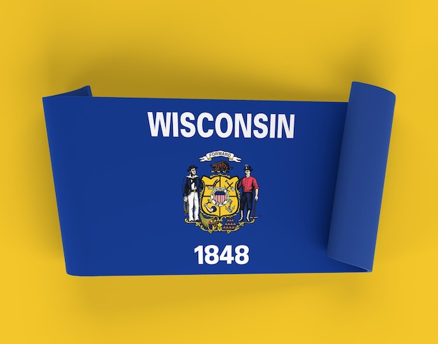 Free photo wisconsin ribbon banner