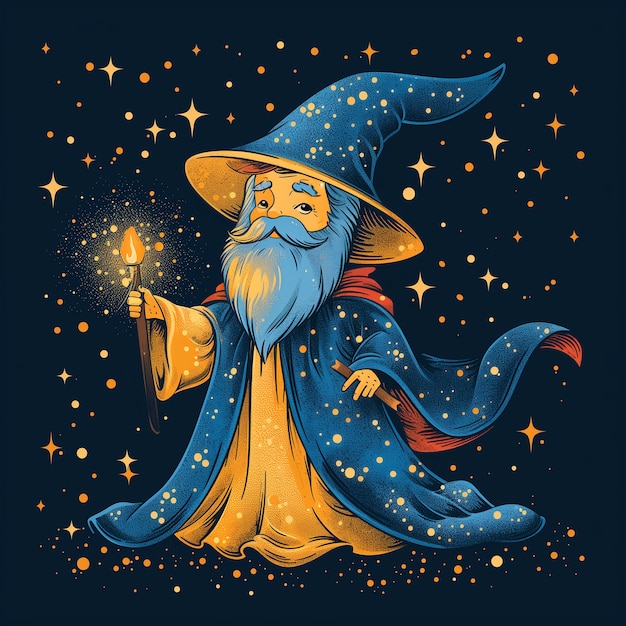 Wizard cartoon illustration