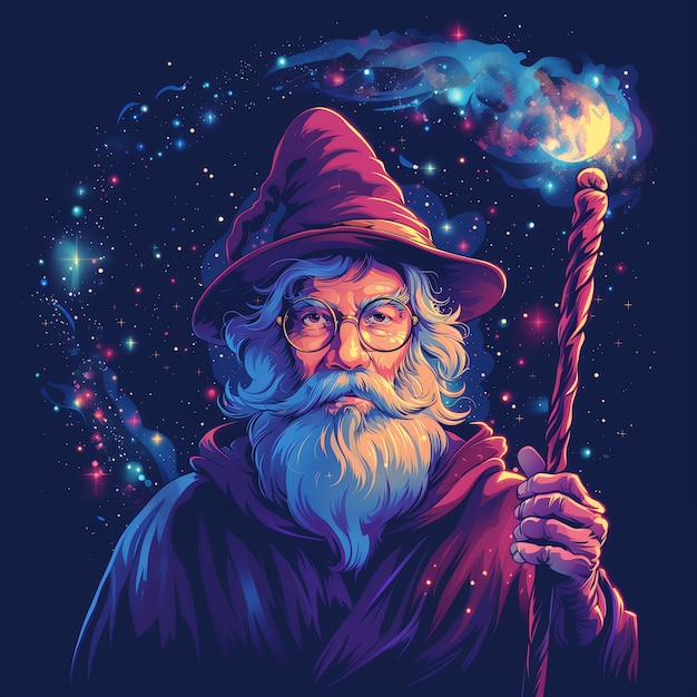 Wizard cartoon illustration