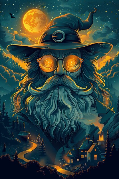 Wizard cartoon illustration