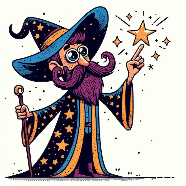 Wizard cartoon illustration