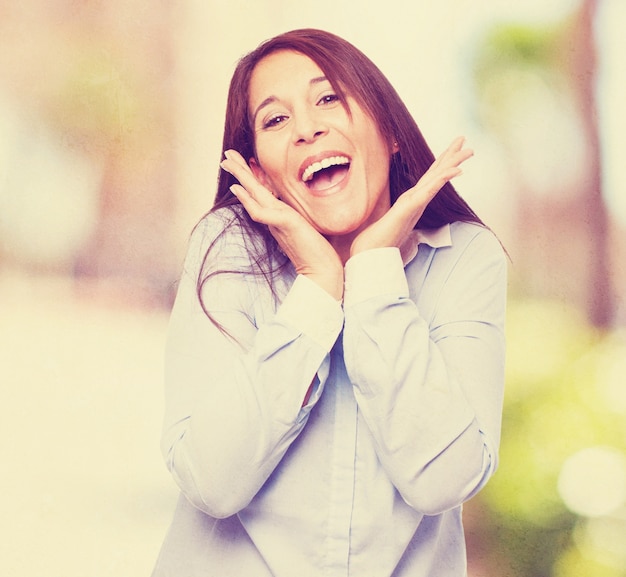 woman amazed isolated