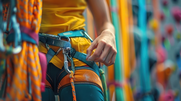 Free Photo woman in a bouldering gym