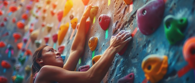 Woman in a bouldering  spot