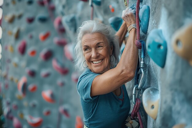 Woman in a bouldering  spot