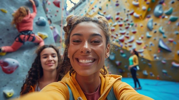 Woman in a bouldering  spot