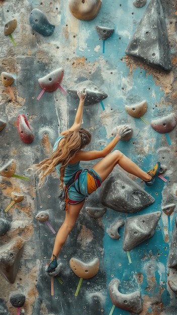 Woman in a bouldering  spot